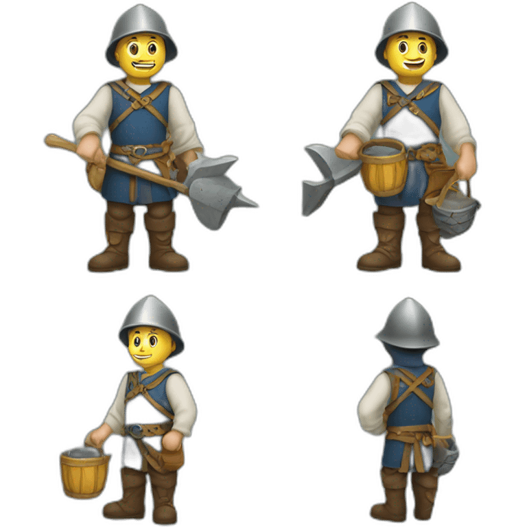 medieval mason with working gear emoji