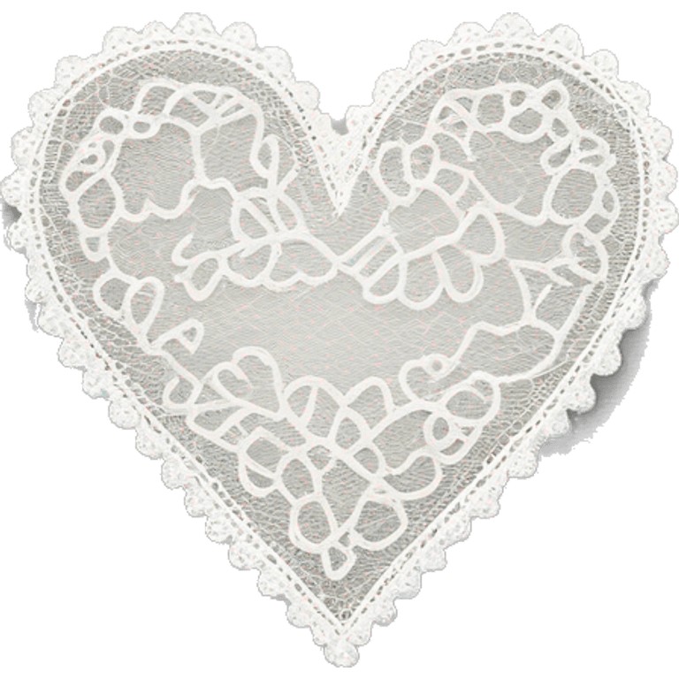 White heart with lace emoji