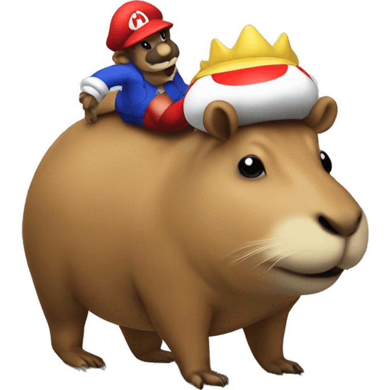 capybara on top of toad mario emoji