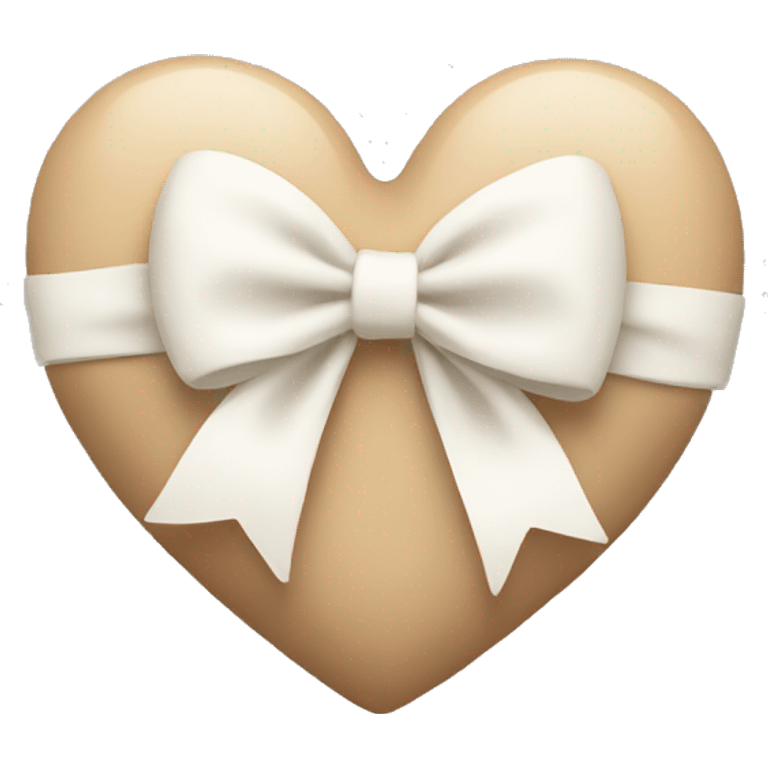 beige heart with white bow emoji