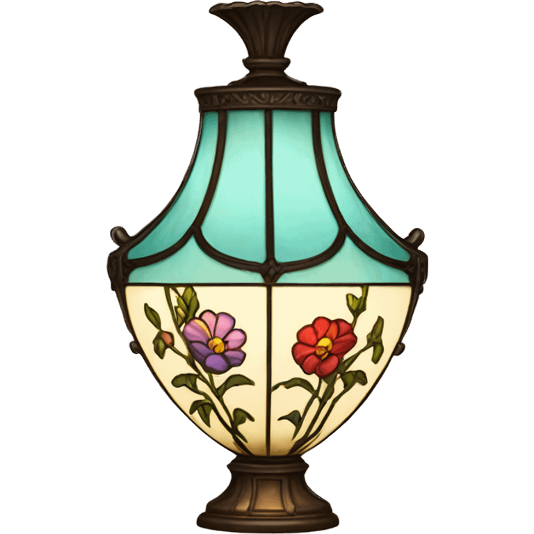 Tiffany lamp with flowers emoji