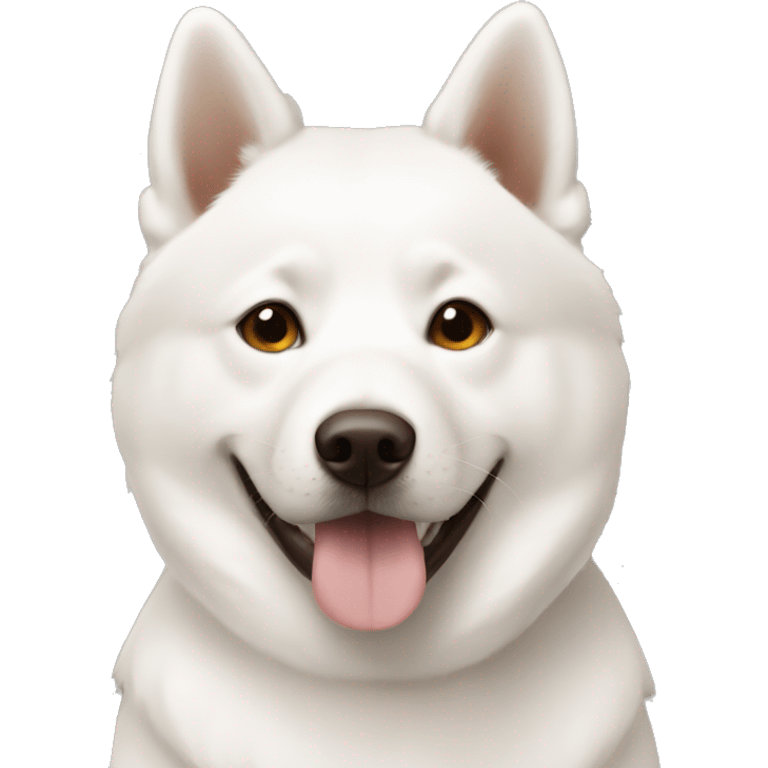 lovely white jindo with brown dot emoji