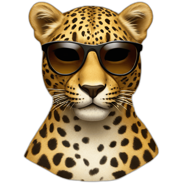 Leopard with sunglasses emoji