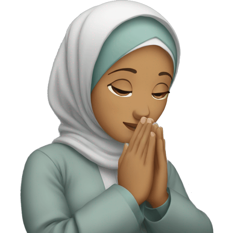 Hijabi woman who pray with her 2 hands emoji