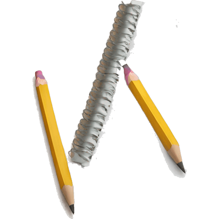 pencils beside a notebook emoji