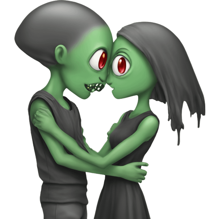 Alien xenomo in love couple emoji