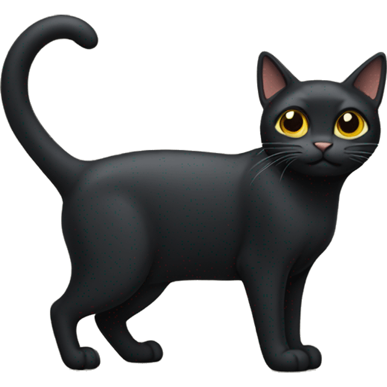 black cat standing emoji