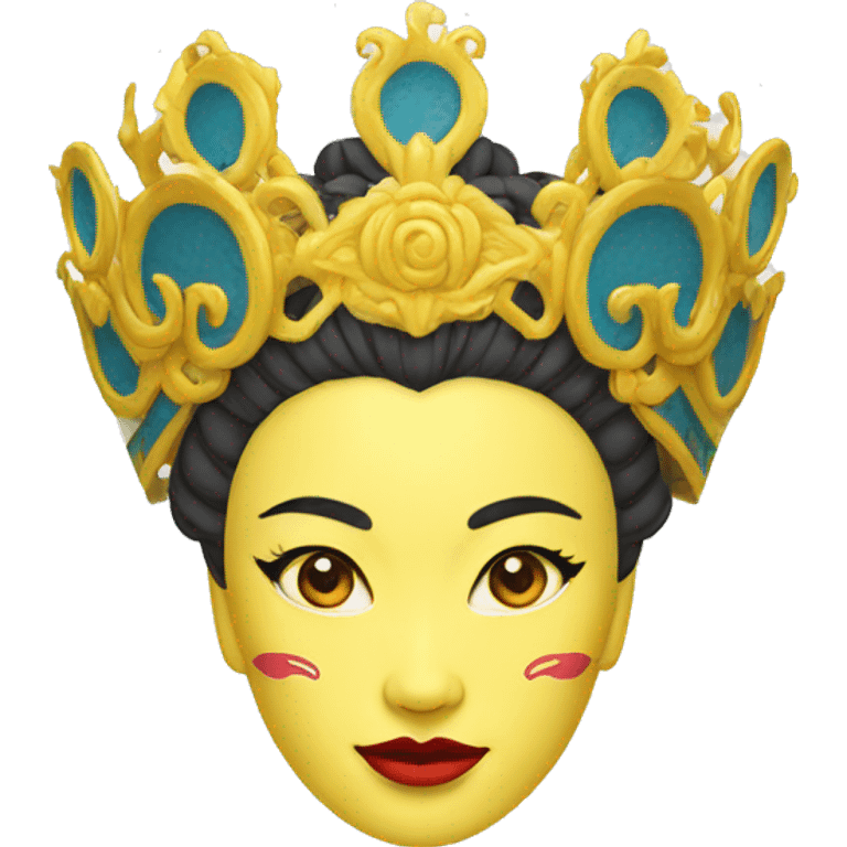 Yellow Woman Peking Opera Head Crown emoji