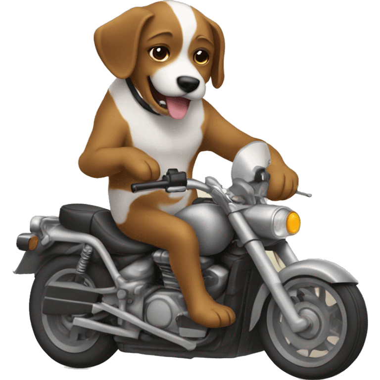 Perro manejando una moto emoji