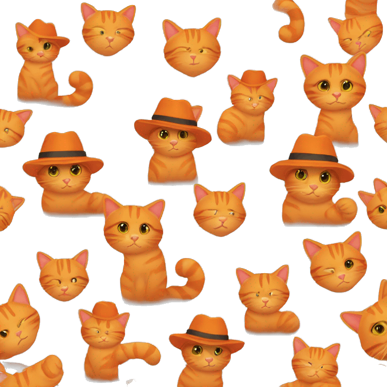 Orange cat With hat emoji