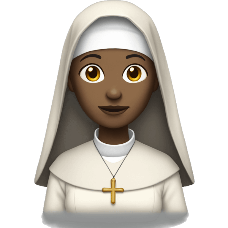 ancient nun with dress white and skin white nt  emoji