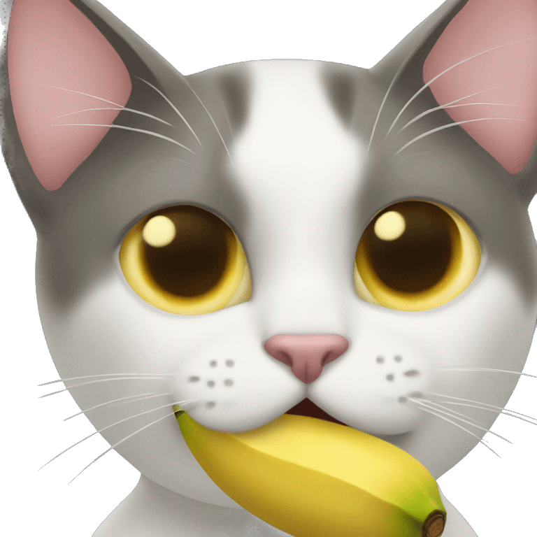 A cat eating a banana  emoji