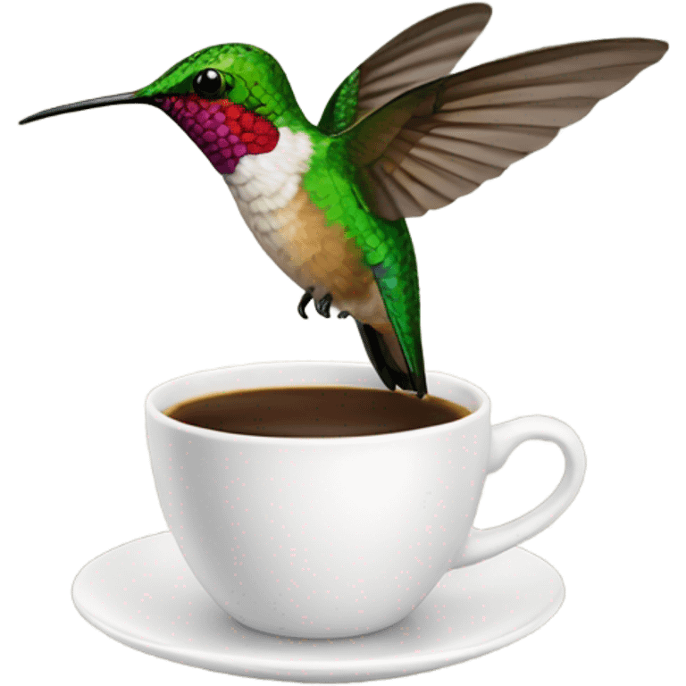 Hummingbird with a fresh cup of coffee  emoji