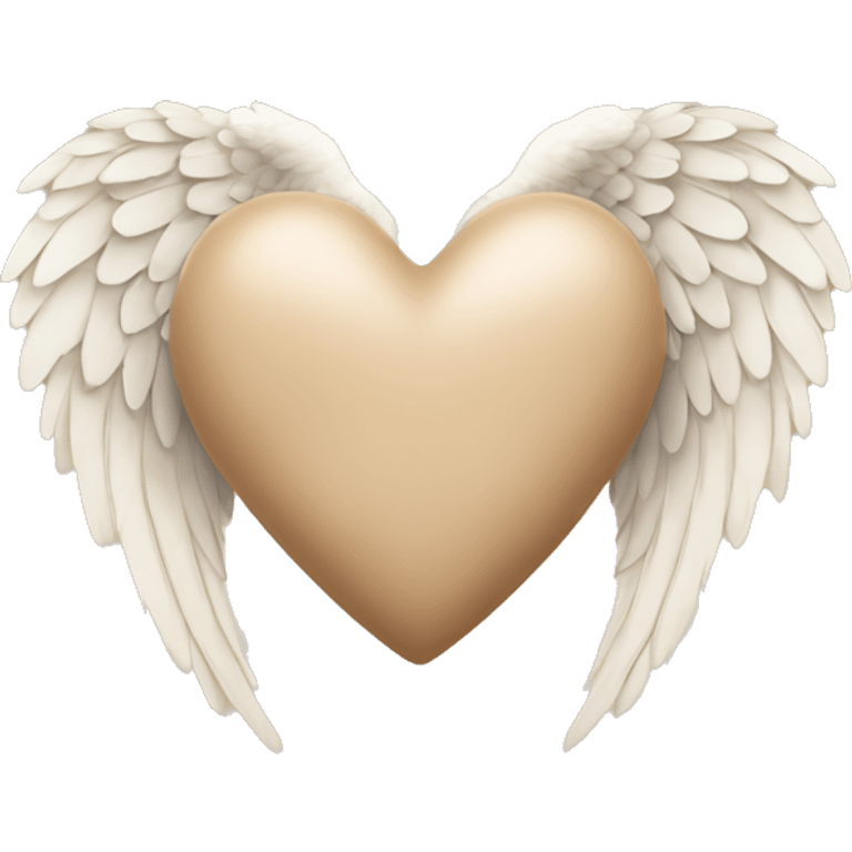 beige heart with angel wings emoji