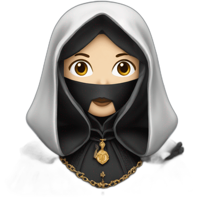 Catherine-de-medici-dressed-in-black-with-black-hood emoji