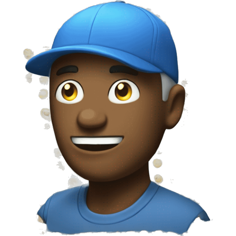 emoji con pulgares arriba con gorra azul emoji