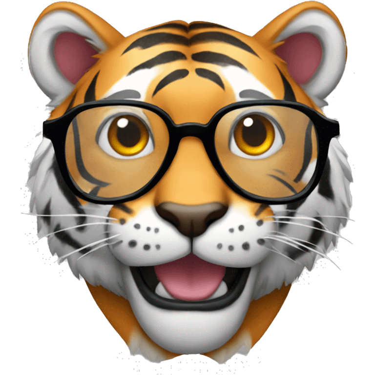 tiger with glasses emoji