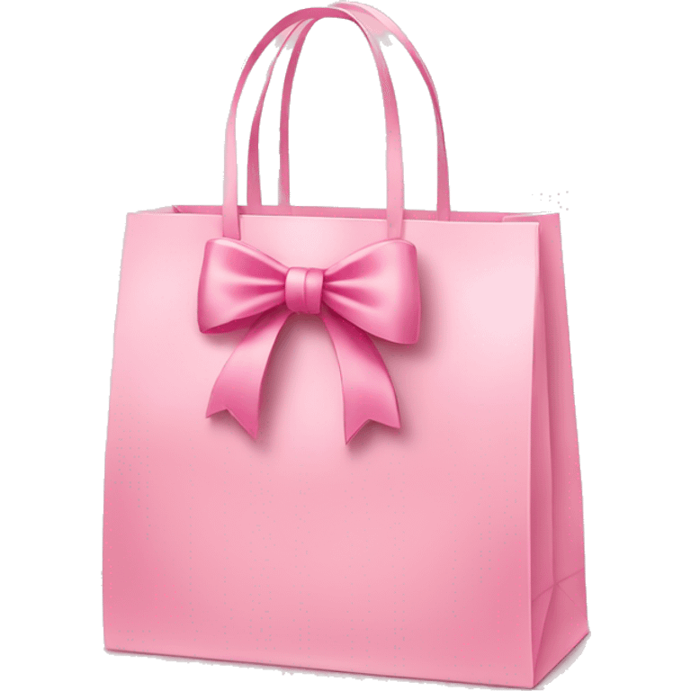 light pink shopping bag with bow emoji