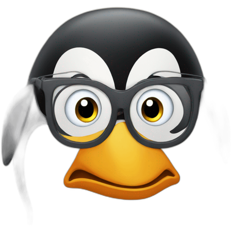 penguin studying german seriously emoji