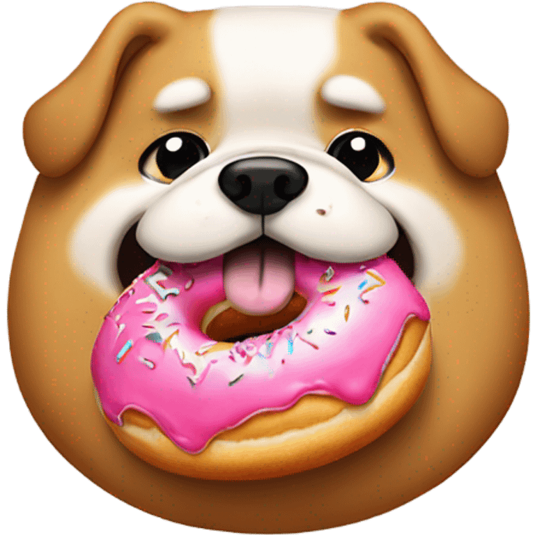 Fat dog eating a donut emoji