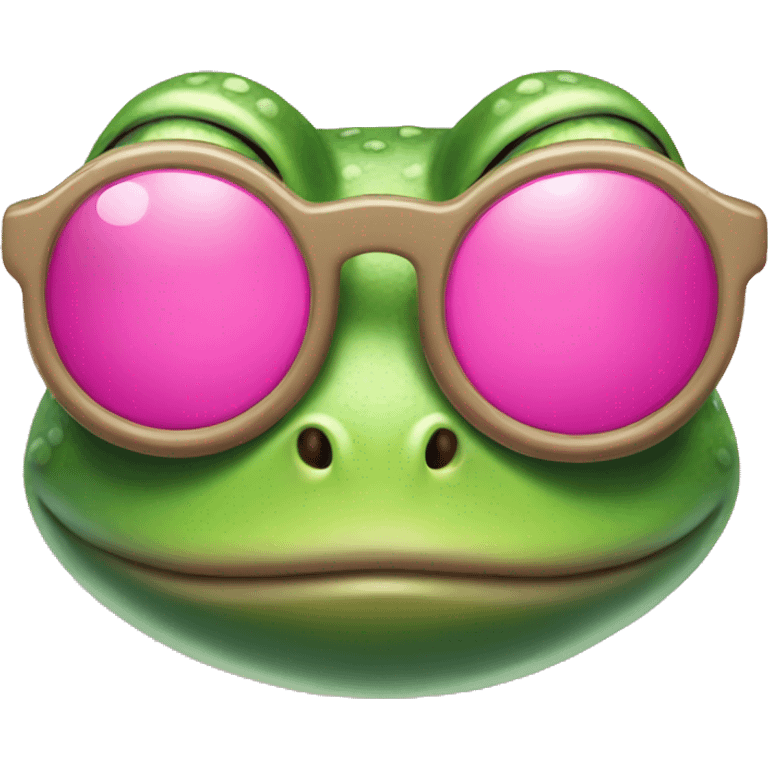 frog wearing pink sunglasses  emoji