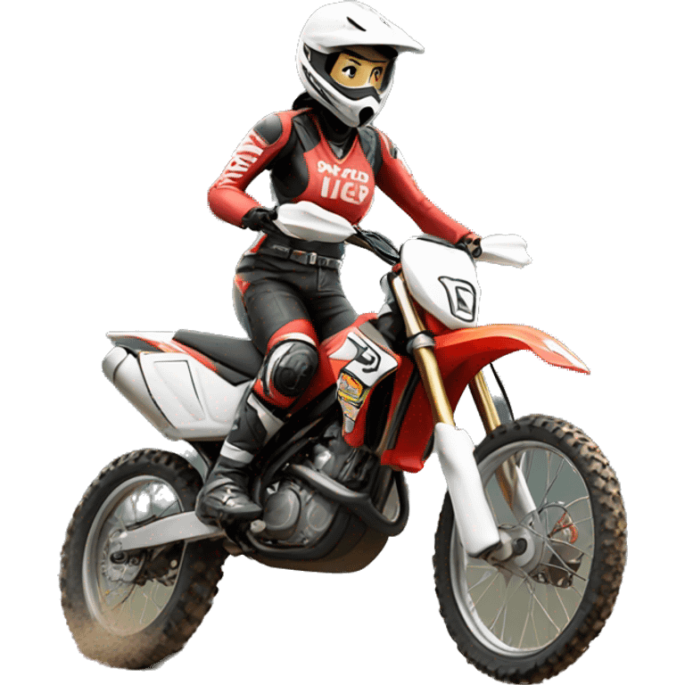 Woman moto cross emoji