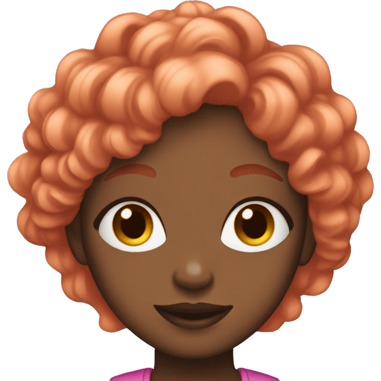 light black girl with ginger hair with two pink streaks in front, with brown eyes   emoji