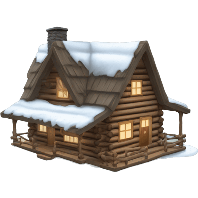 Log cabin winter emoji