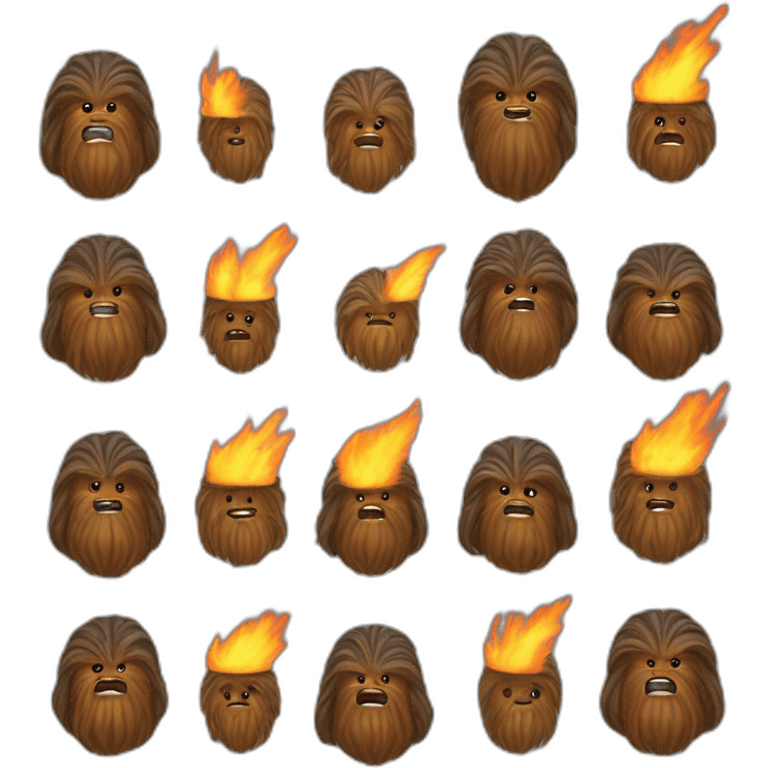 wooki starwars, fire emoji