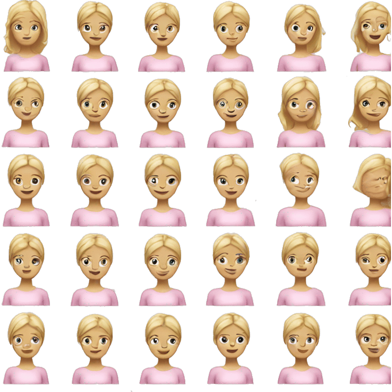 blonde yoga girl light pink clothes emoji