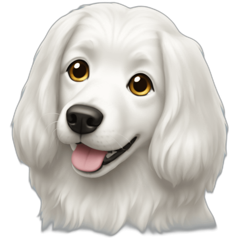 Long-haired white dog emoji