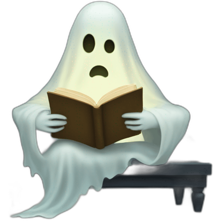 Ghost reading a book emoji