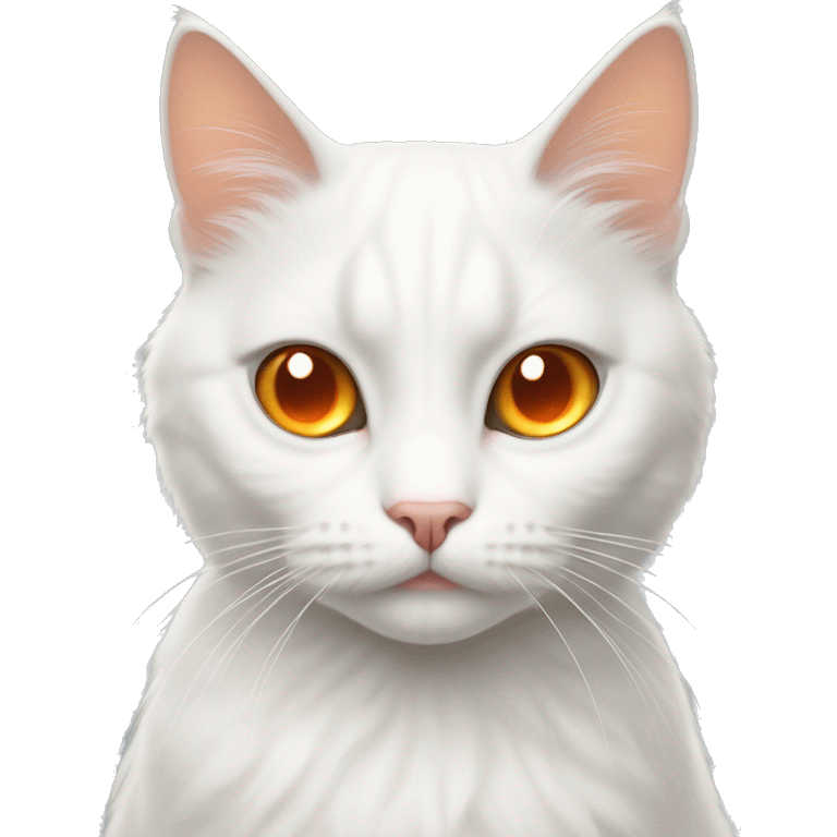 White cat with orange eyes woth bows on her head emoji