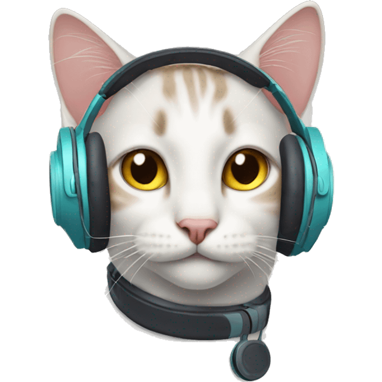 Cat with headphones emoji