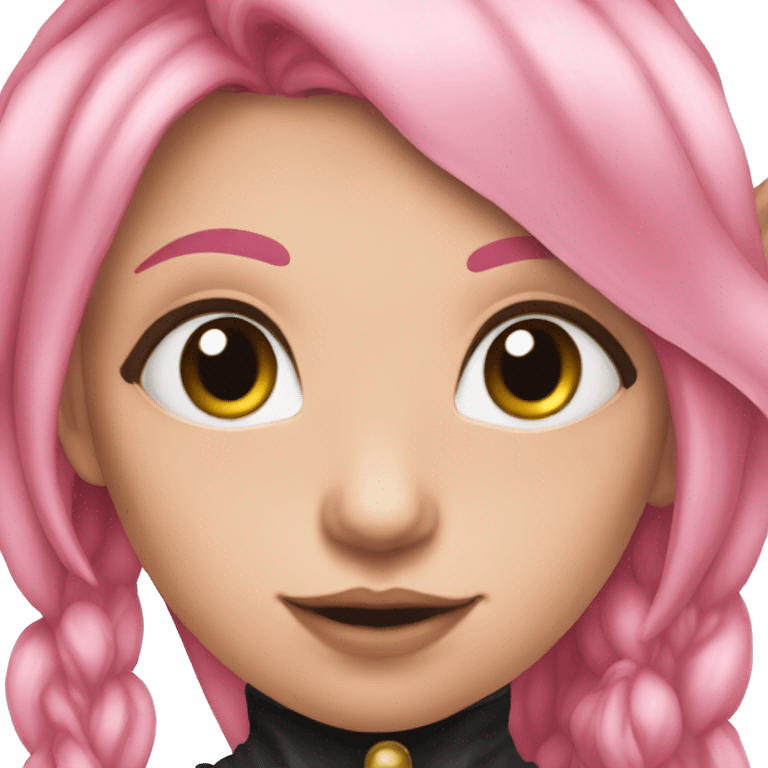 goth tan skinned elf girl with long pink hair emoji