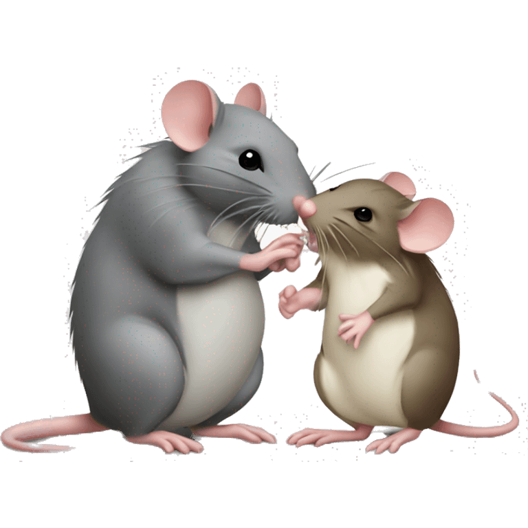 A rat and a mouse kissing emoji