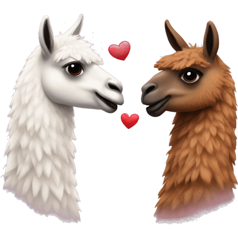 Two llamas in love emoji