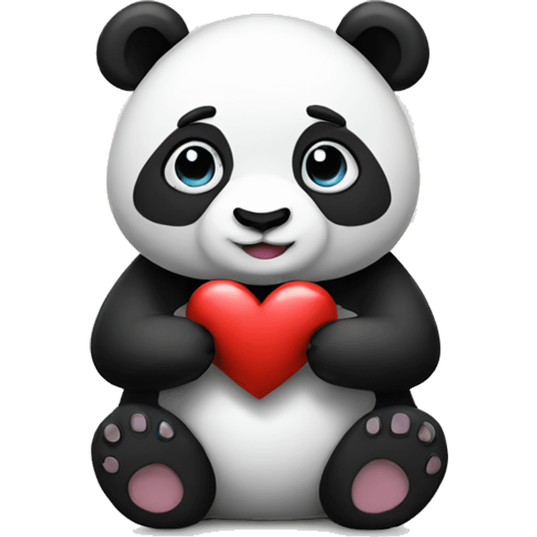 Panda with a heart emoji