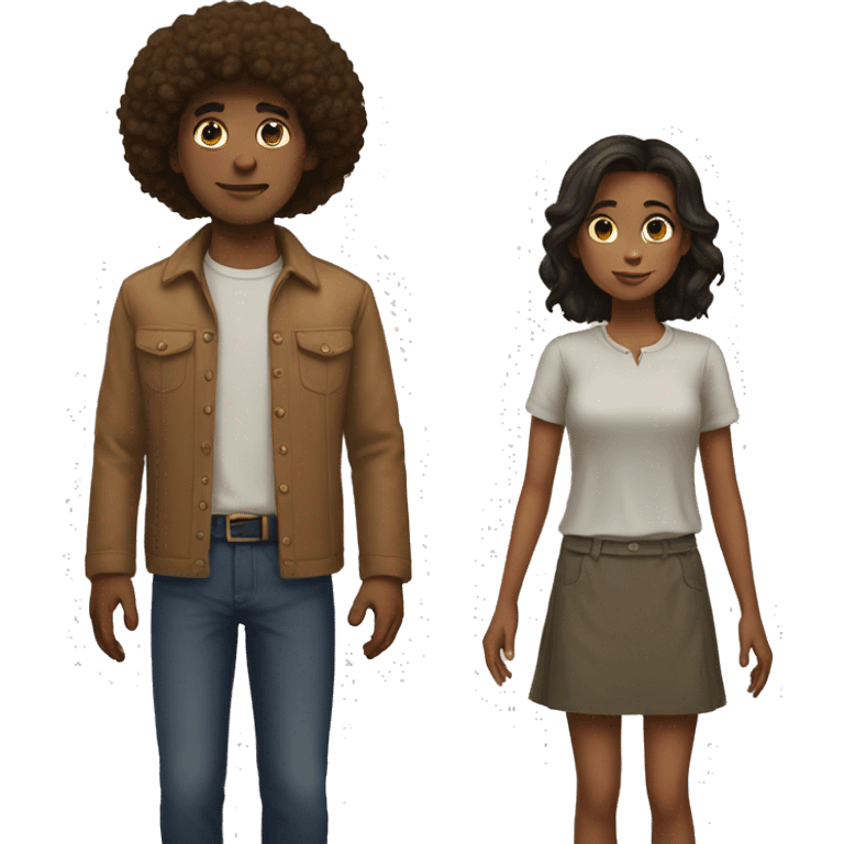 a short girl and a tall boy emoji