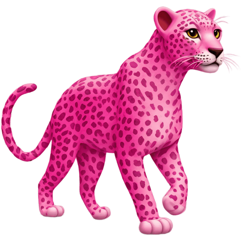 Pink and red leopard on a stroll emoji