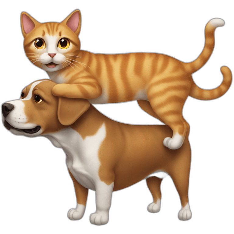 Cat ride a dog emoji