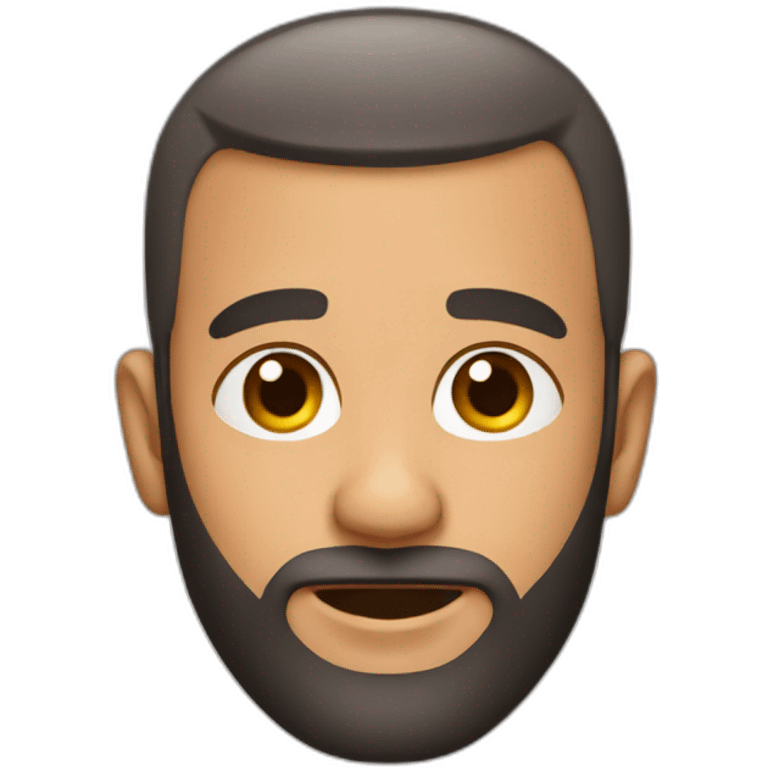 Very short buzz cut neatly cut beard man emoji