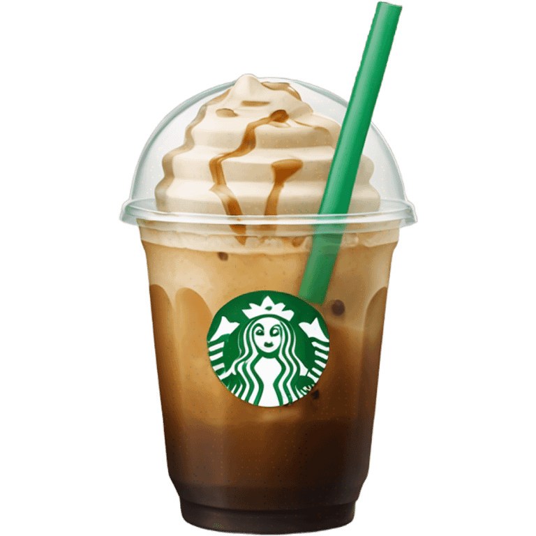 Starbuck ice coffee with ice cubes emoji