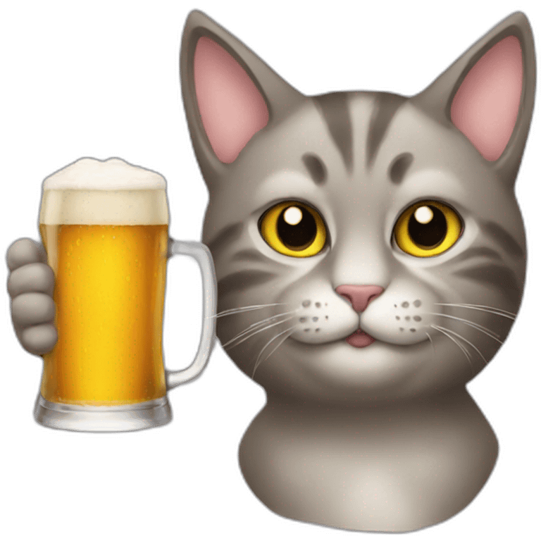 cat drinking beer emoji