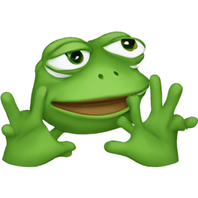 pepe the frog with hand emoji