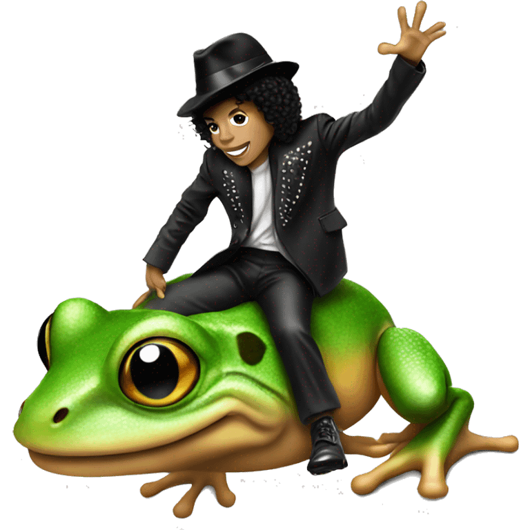 Michael Jackson riding a frog emoji