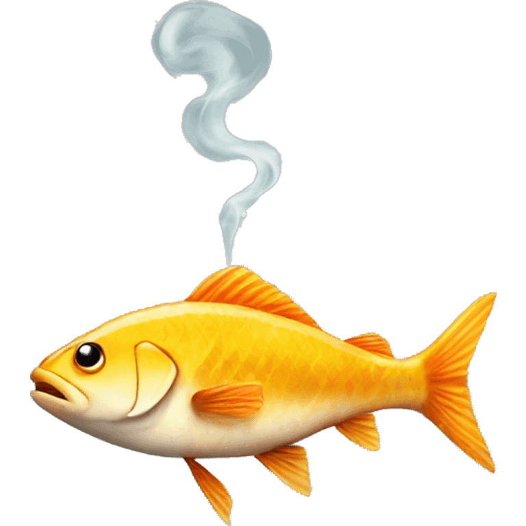 Fish smoking a cigarette emoji