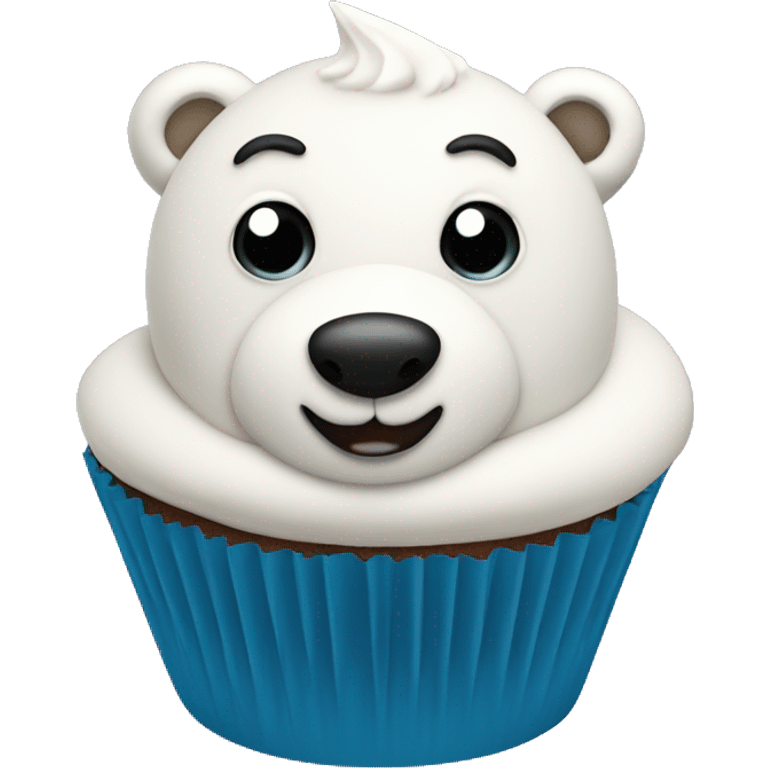 Polar bear cupcake  emoji