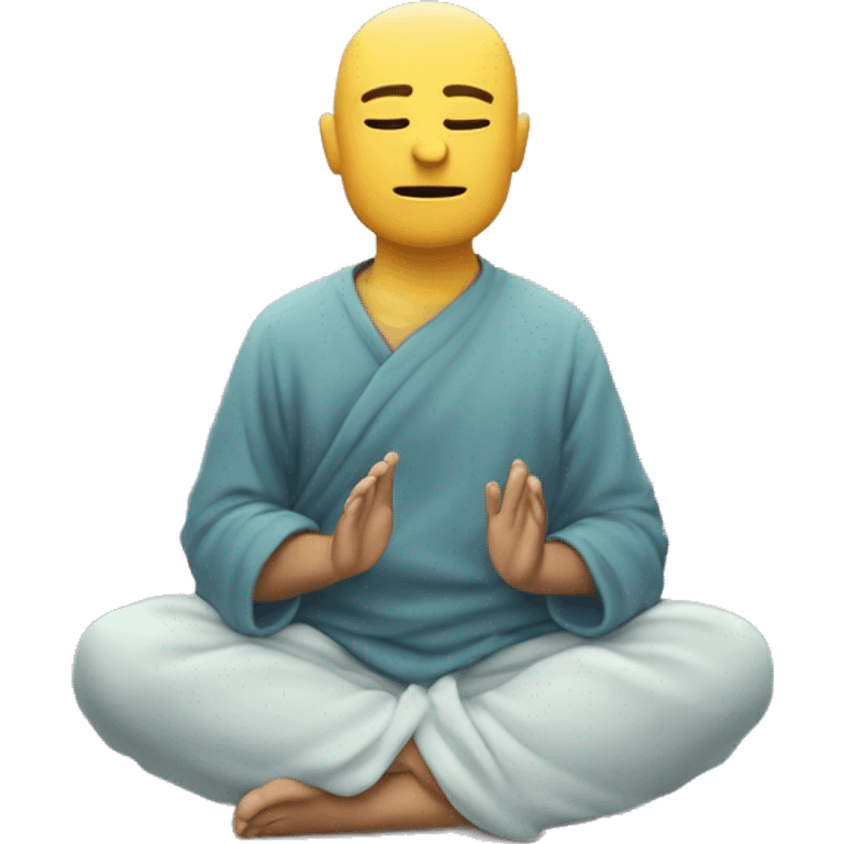 Créez un emoji représentant un sage serein, assis en méditation avec une aura de calme." emoji