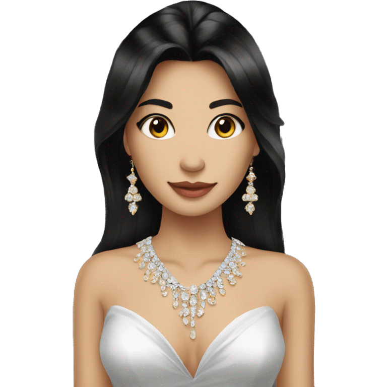 elegant jewelry on black-haired girl emoji